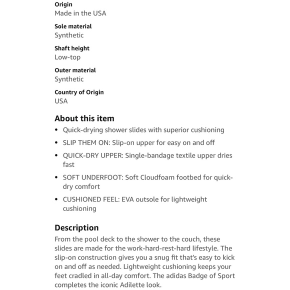 NWB* ADIDAS Unisex-Adult Adilette Shower Slides Sandal - Picture 9 of 10